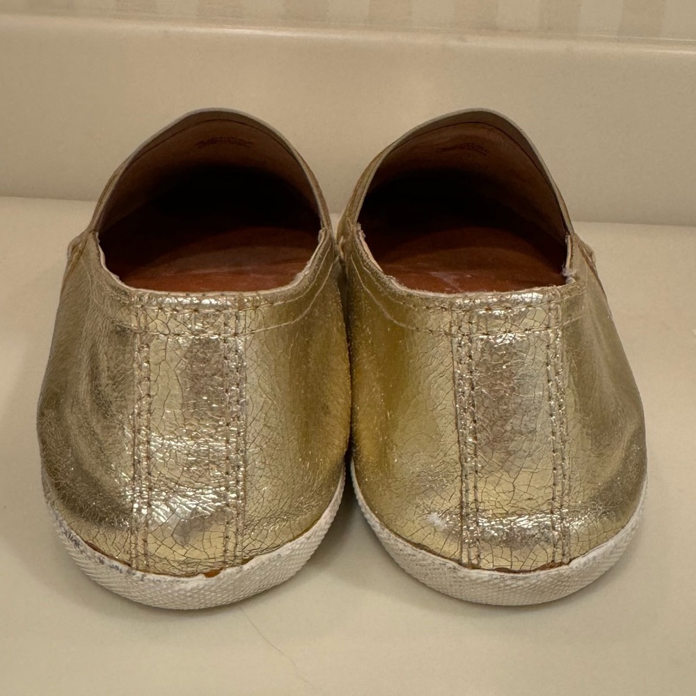 MFrye Melanie Metallic Gold Slip On Ballet Flats - Picture 7 of 16